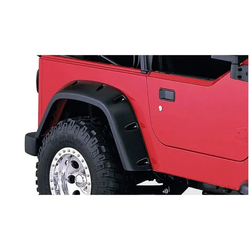 Bushwacker Pocket Style Fender Flares 2pc (REAR): Jeep Wrangler 97-06 4.0L/2.5L – Black