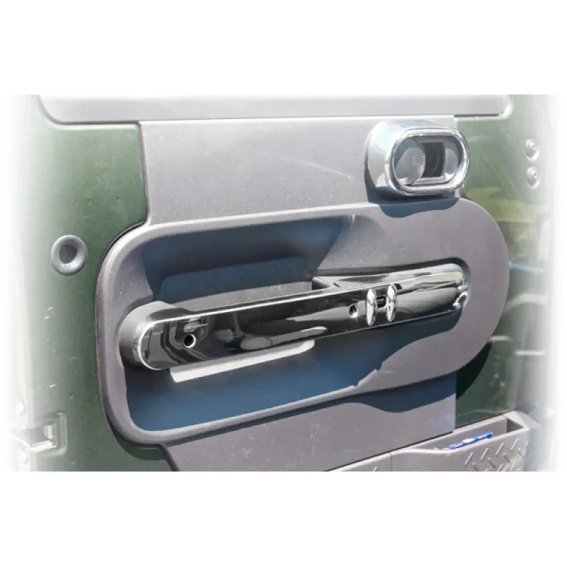 Rugged Ridge Chrome Front Door Handle Trim: Fits Most Jeep Wrangler Models (2007-2018)