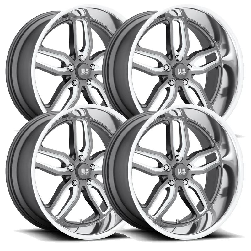 US Mag U129 C-Ten Anthracite Set – 88-98 OBS – Staggered 20″-22″