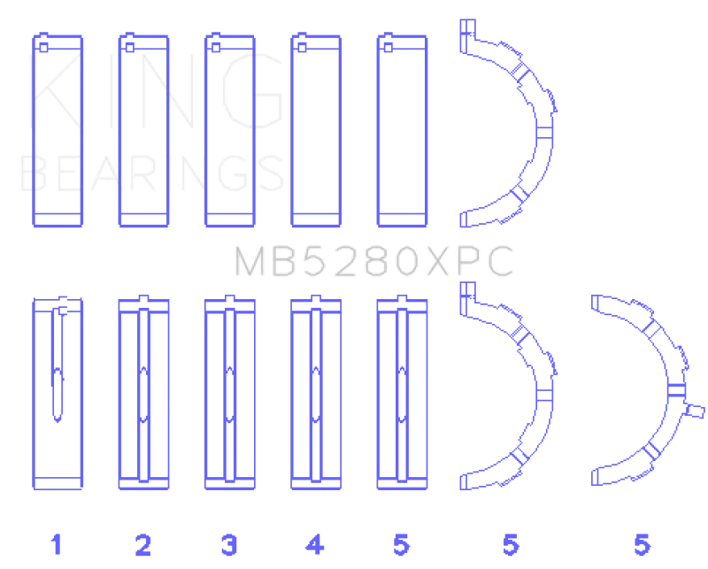 King Engine Bearings Ford 4.6L/5.4L V8 SOHC Performance Coated Main Bearing Set – Size STD