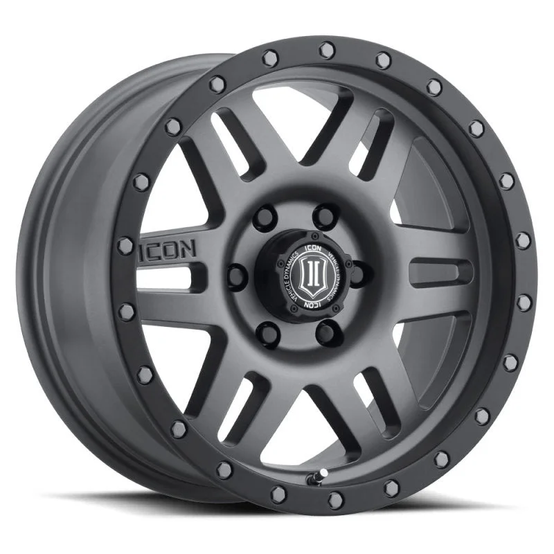 ICON Six Speed 17×8.5 6×5.5 25mm Offset 5.75in BS 108.1mm Bore Titanium Wheel