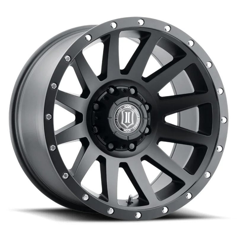ICON Compression 20×10 8×6.5 -19mm Offset 4.75in BS 121.4mm Bore Satin Black Wheel