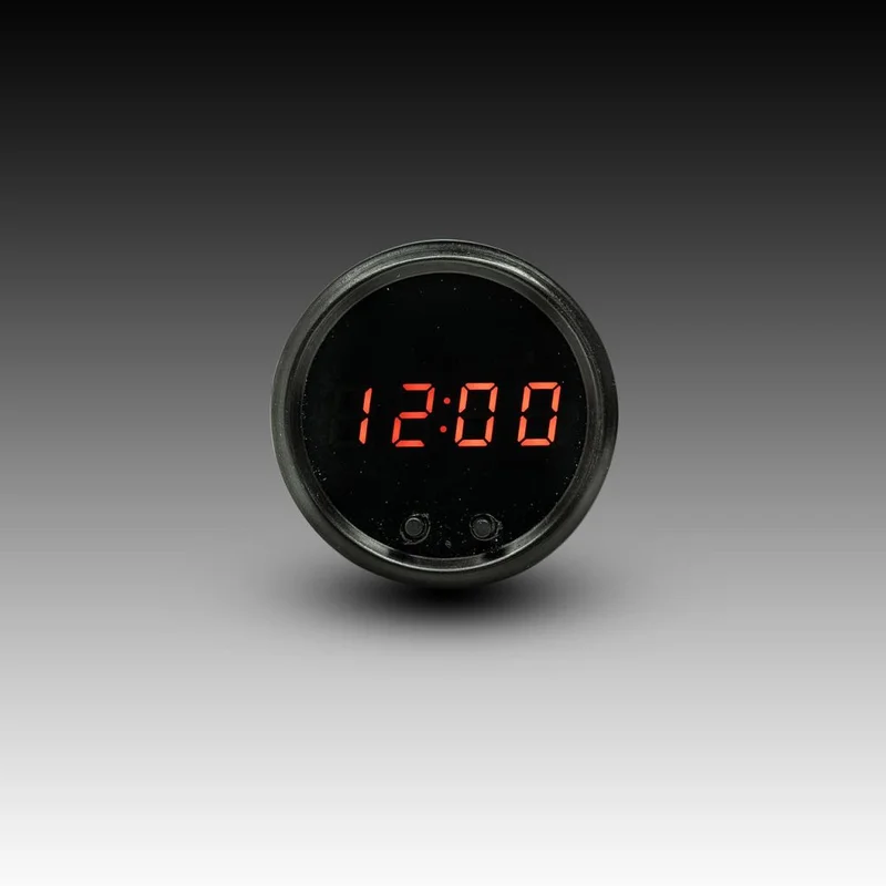 Intellitronix Clock LED Digital in Black Bezel – Red