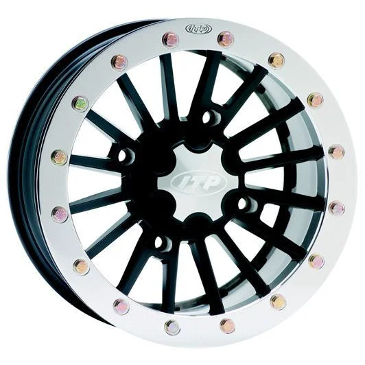 ITP SD Dual Beadlock Wheel Matte Black 14×7 4/115 5+2 with Polished Ring