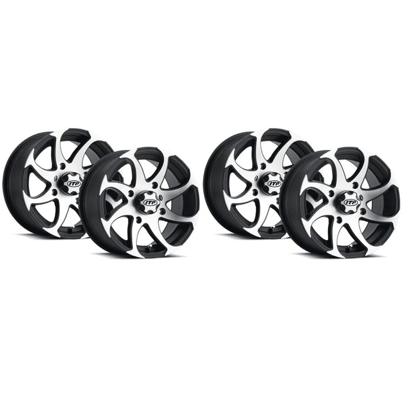 ITP Set of Four Twister Wheels Machined Black 14×7 4/137 5+2