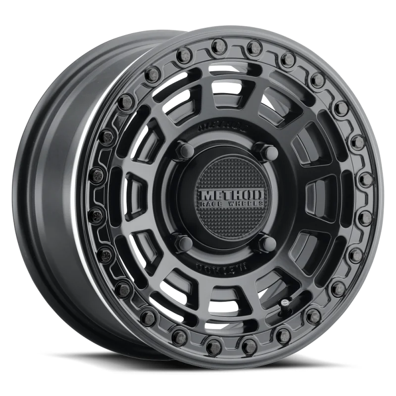 Method MR415 Beadlock 15×10 / 6+4/25mm Offset / 5×4.5 / 76 CB Matte Black Wheel – Gloss Black Ring