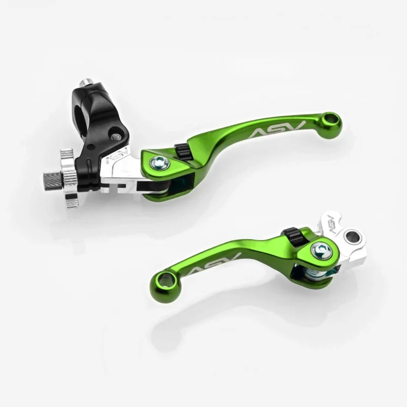 ASV Green F4 Offroad Model Shorty Clutch + Brake Lever Pair Pack BCF41506SH-SGR