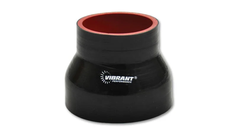 Vibrant Silicone Reducer Coupler 4.50in ID x 3.00in ID x 3.00in Long – Black