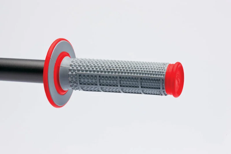 Renthal MX Dual Compound Grips Tapered 1/2 Waffle – Grey/ Red