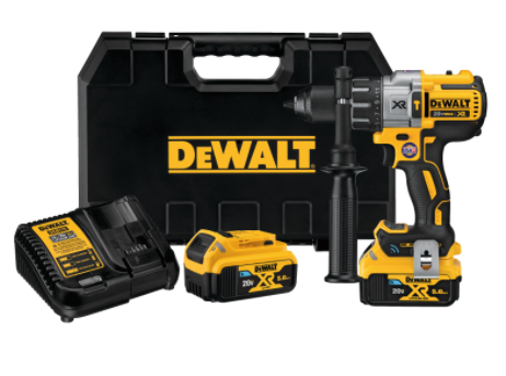 Dewalt DCD997CP2BT 20V MAX* XR Brushless 1/2" Cordless Hammer Drill/Driver Kit with Integrated Bluetooth & Tool Connect™ Batteries