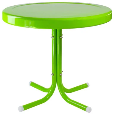 22″ Outdoor Retro Tulip Side Table, Lime Green