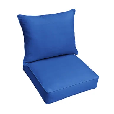 23″ x 25″ True Blue Sunbrella Deep Seating Pillow and Single Chair Cushion Set
