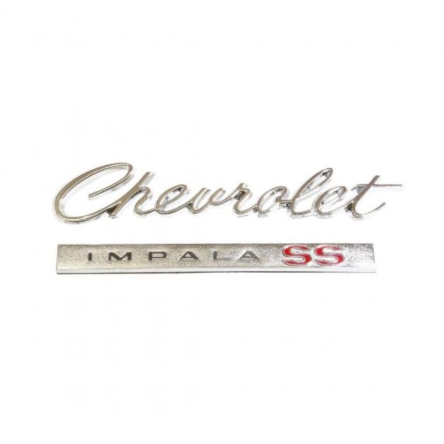 Trim Parts 66 Impala SS Trunk Emblem, Chevrolet Impala SS, 2 pieces, Each 2568