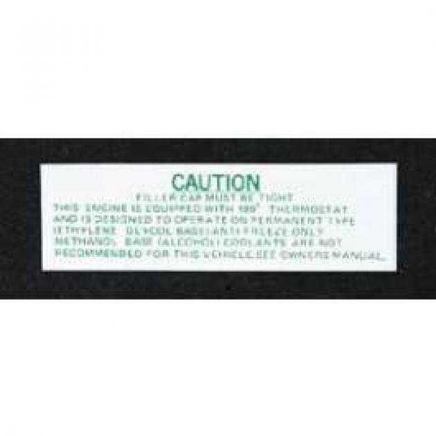 Full Size Chevy Cooling System Caution Decal, 1965-1966