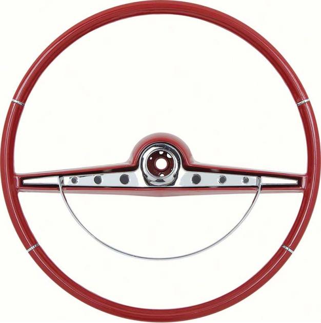 1963 Chevrolet Impala, Steering Wheel & Horn Ring, Standard & SS, Red