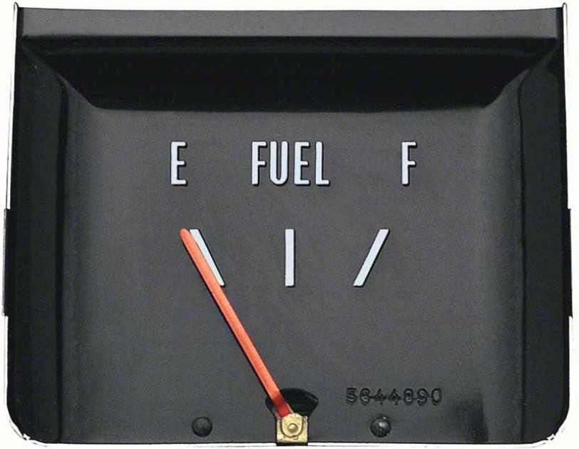 1964 Chevrolet Impala, Bel Air, Biscayne, Standard In-Dash Fuel Gauge
