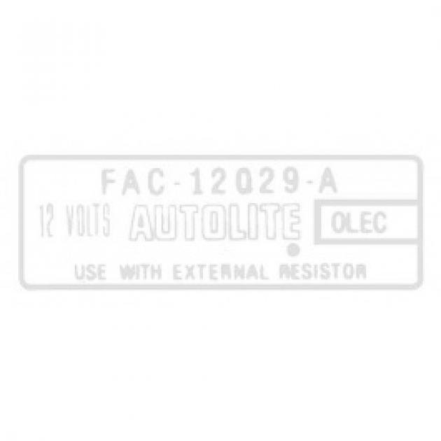 Ford Thunderbird Ignition Coil Decal, Without Transistorized Ignition, FAC, 1963-66