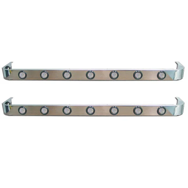 3.5 X 63 Inch Stainless Steel Sleeper Panel W/ 14 – 2 Inch Clear Lens Amber Lights