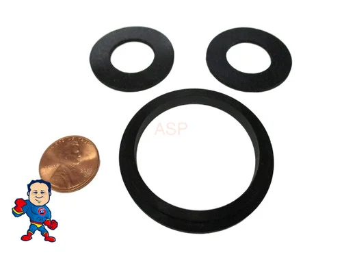 3-Piece Gasket Set for Saluspa Lay-Z-Spa Airjet A & B/C Air Union Couplings – 2″ Lip & 1″ Thread Gaskets
