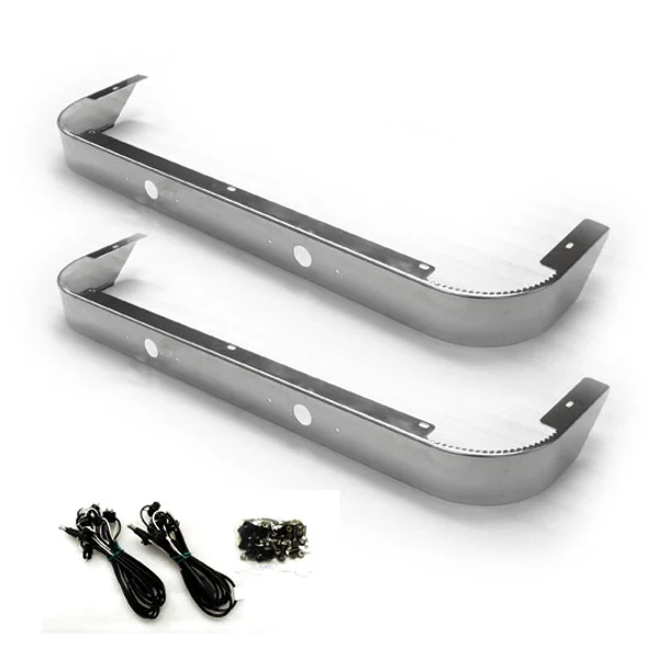3 X 36 Inch Stainless Steel Sleeper Panels W/ 4 M1 Millennium Light Holes For Peterbilt