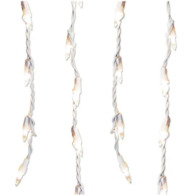 300 Clear Mini Icicle Christmas Lights – 8.5′ White Wire