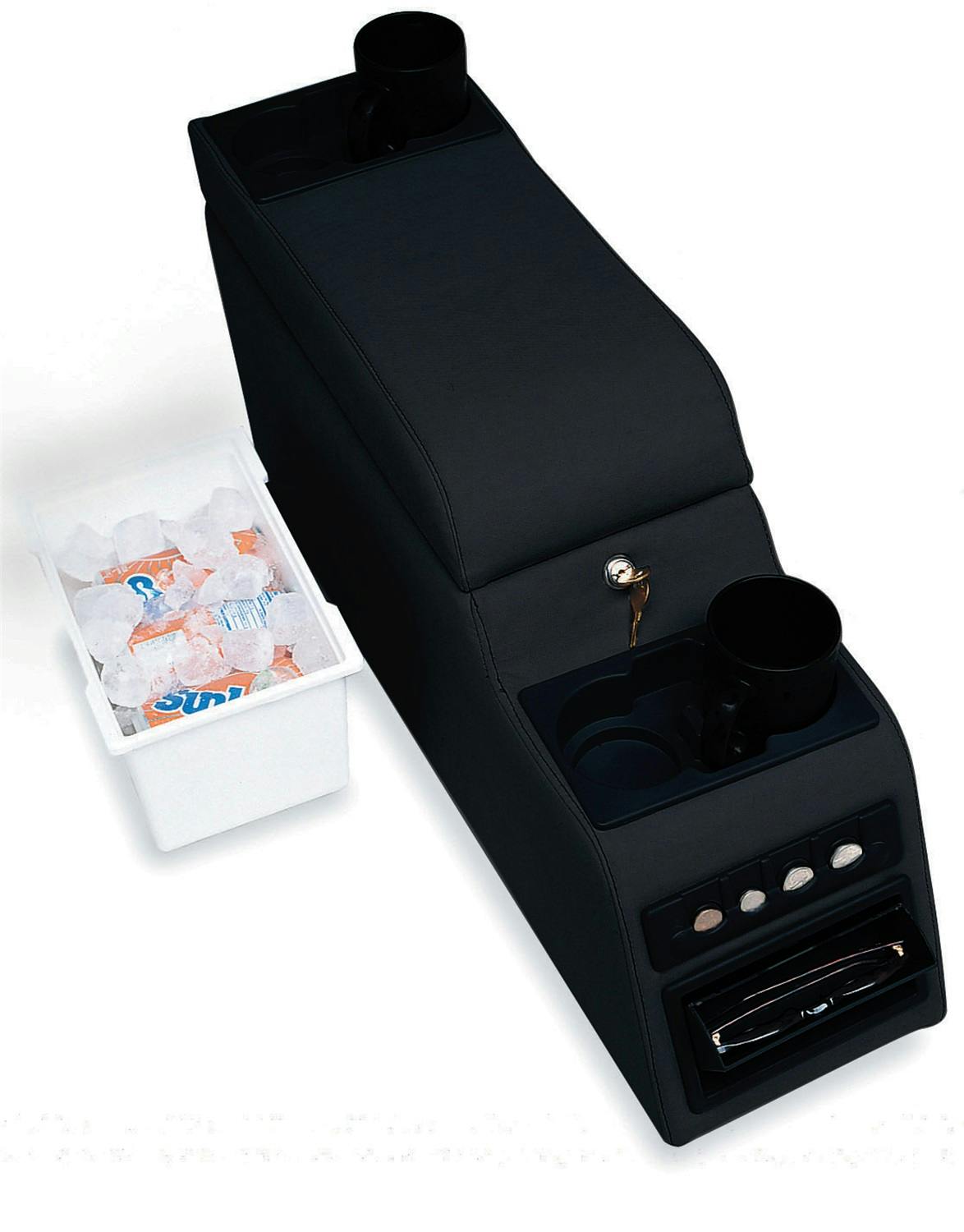 Rampage Products 31515 Locking Center Console; Black Denim; 27.25 in x 8.75 in. x 12.5 in