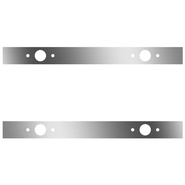 38 Inch Stainless Steel Sleeper Panels W/ 4 P1 Light Holes For Kenworth T660, T800, W900