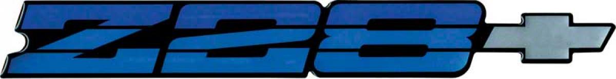 1985-87 Camaro,"Z28" Rear Panel Emblem, Tri-Color Blue Metallic, Each, GM Licensed