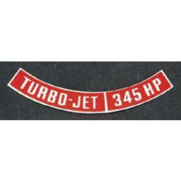 Full Size Chevy Air Cleaner Decal, 396ci/345hp Turbo-Jet, 1965-1972