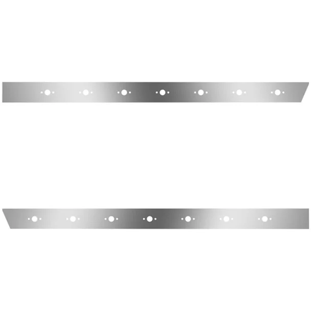 4 Inch Stainless Steel Standard Cab Panels W/ 14 P3 Light Holes For 2011 – 2017 Peterbilt 388, 389 123 BBC