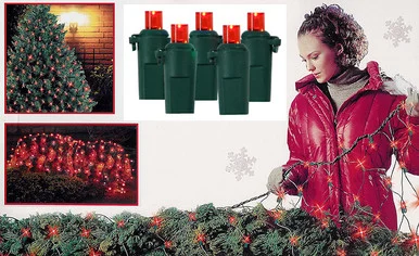 4′ x 6′ Red LED Wide Angle Net Style Christmas Lights – Green Wire