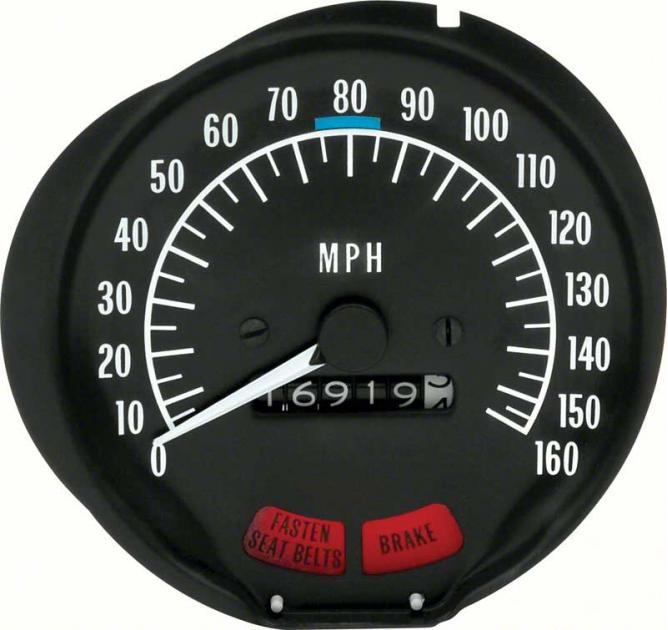 1970-74 Firebird, Trans Am, Speedometer, 160 Mph, with Seat Belt Warning