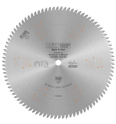 CMT 274.691.12,12'' + 1/64'',Super Fine Finishing Sliding Compound Blade