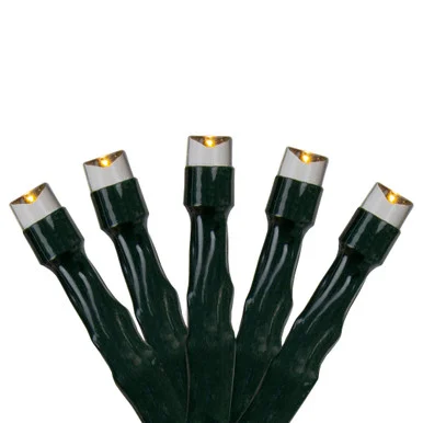 50-Count Warm White LED Micro Wide Angle Christmas Lights, 32ft Green Wire