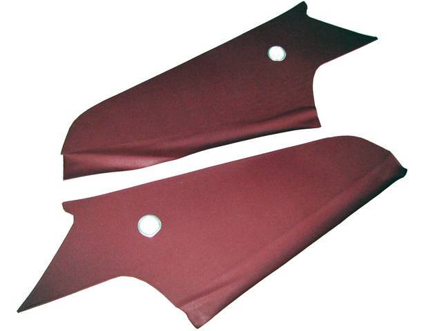 Roof C Pillar Quarter Trim Panels, Moonskin Vinyl, Maroon (Dark Red)
