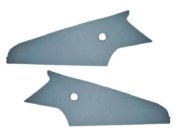 Roof C Pillar Quarter Trim Panels, Moonskin Vinyl, Medium Blue