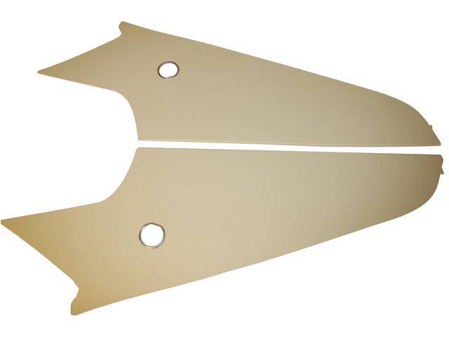Roof C Pillar Quarter Trim Panels, Moonskin Vinyl, White
