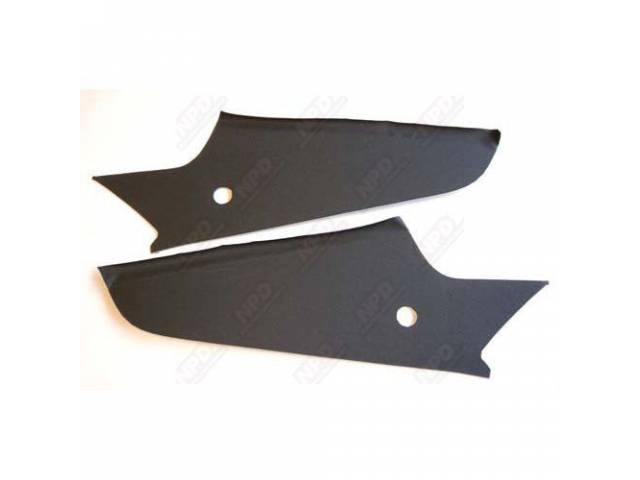 Roof C Pillar Quarter Trim Panels, Moonskin Vinyl, Dark Green