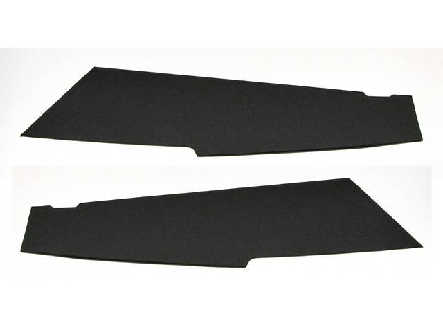 Roof C Pillar Quarter Trim Panels, Moonskin, black
