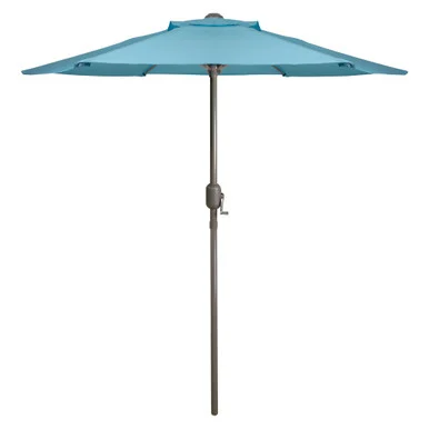 6.5′ Outdoor Patio Market Umbrella with Hand Crank – Turquoise Blue