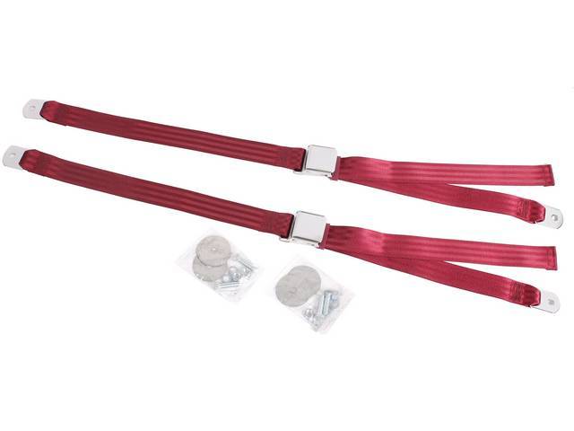 Classic Look Seat Belt, 2 Point, dark red