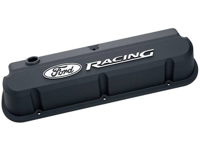 Slant Edge Design Valve Cover Set, Black Crinkle Finish