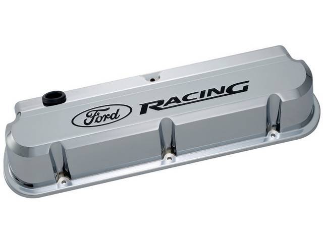 Slant Edge Design Valve Cover Set, Chrome Finish