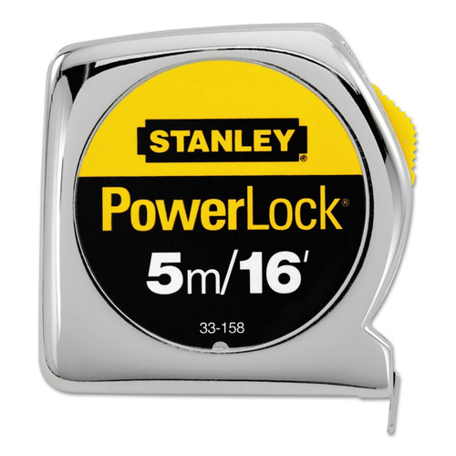 StanleyPowerlock Tape Rules Wide Blade, 3/4 in x 5 m/16 ft