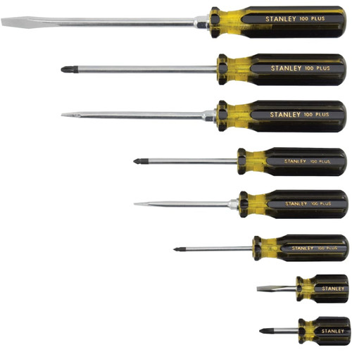 Stanley 100 Plus 8 Piece Slotted & Phillips Combination Screwdriver Set