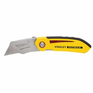 Stanley Folding Fixed Utility Knife, 5-3/4 in, Steel, Aluminum, Gray/Black