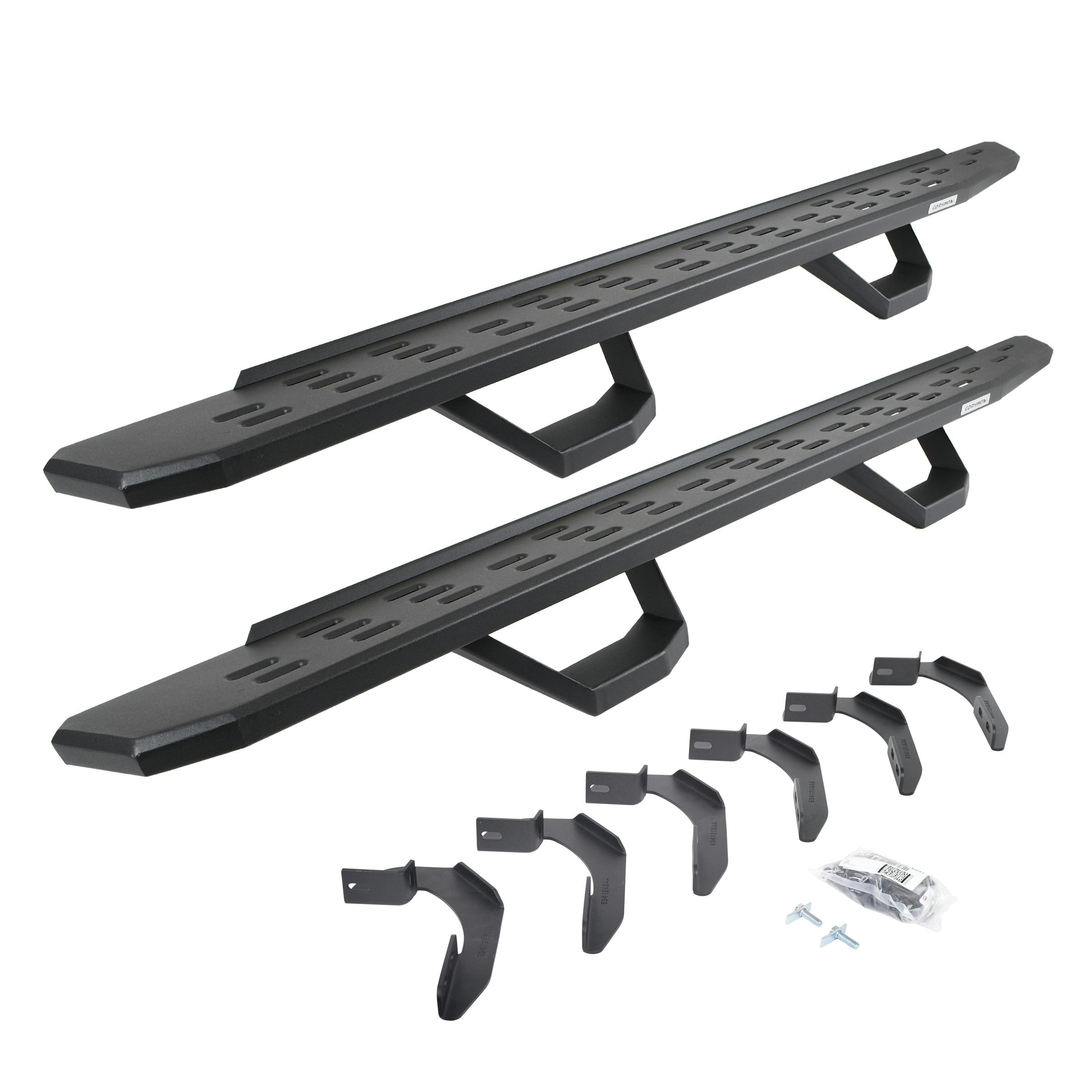 Go Rhino 6963468020PC RB30 Running Boards with Mounting Brackets, 2 Pairs Drop Steps Kit