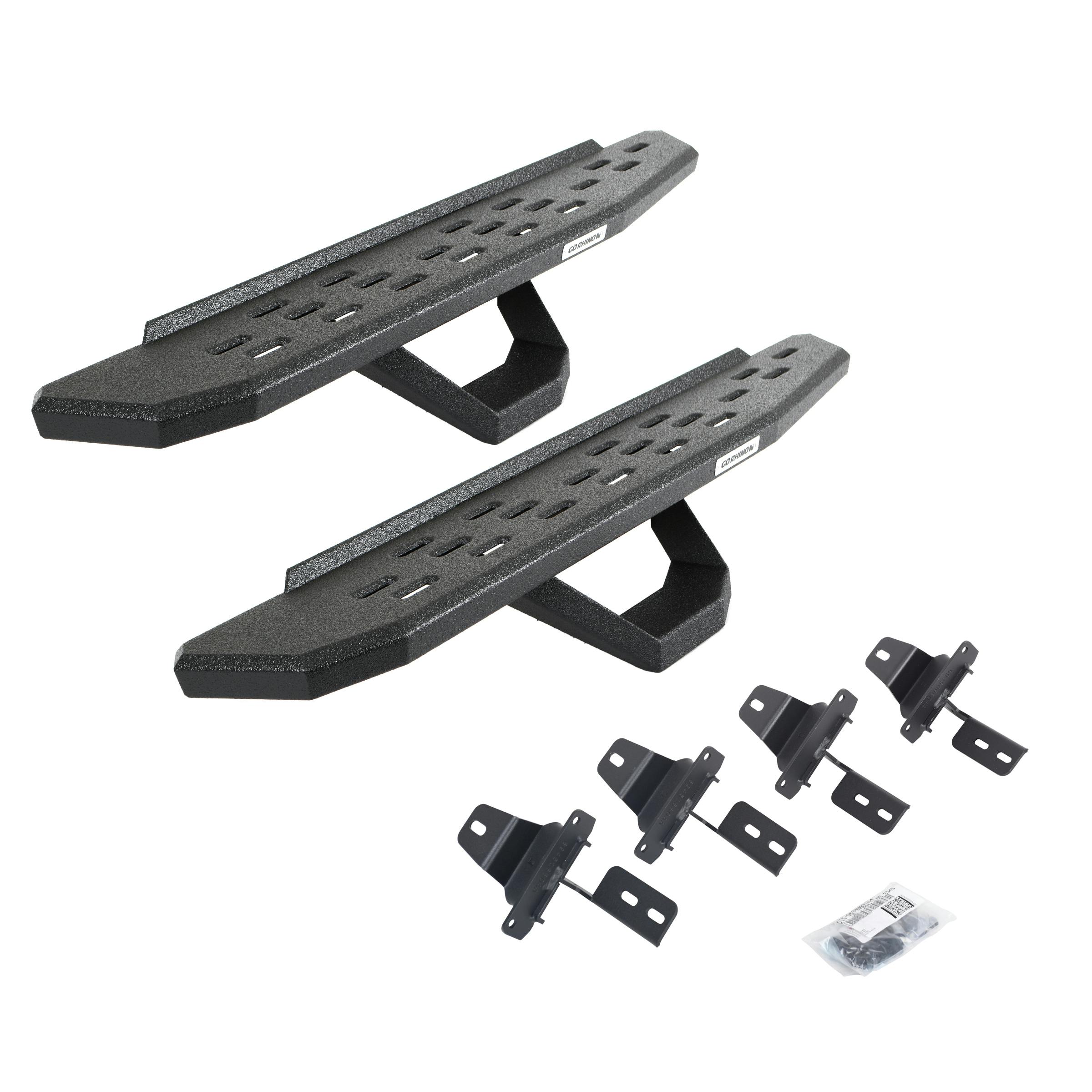 Go Rhino 6969274810T RB30 Running Boards with Mounting Brackets, 1 Pair Drop Steps Kit