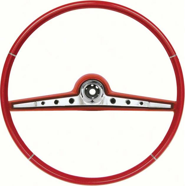 1962 Chevrolet Impala, Steering Wheel, Standard and Super Sport, 17" Wheel, Red
