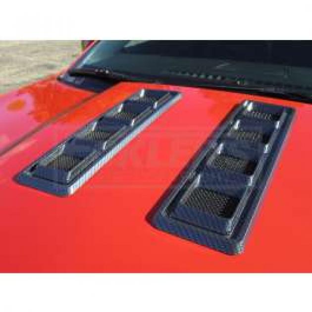 Camaro Hood Vents, Carbon Fiber Finish, 2010-2014